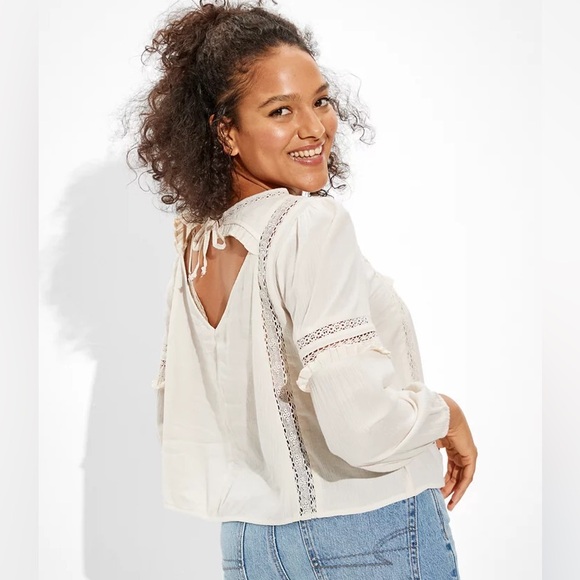 AE High-Neck Babydoll Blouse - Picture 2 of 11